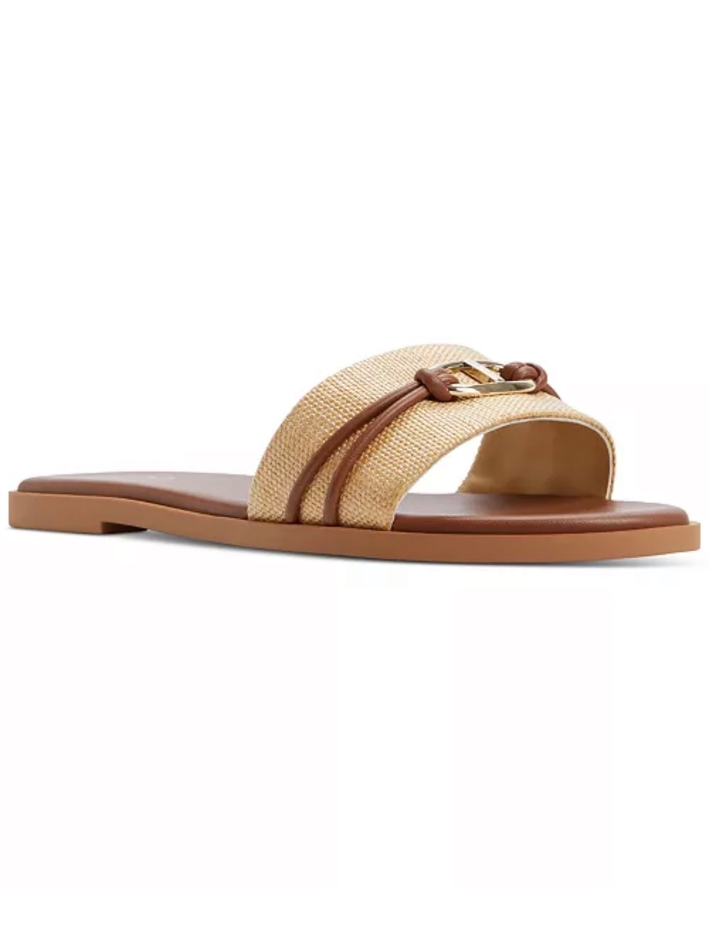 ALDO Vasia Hardware-Trim Slide Flat Sandals Size 6.5 Brand new in box MSRP $65